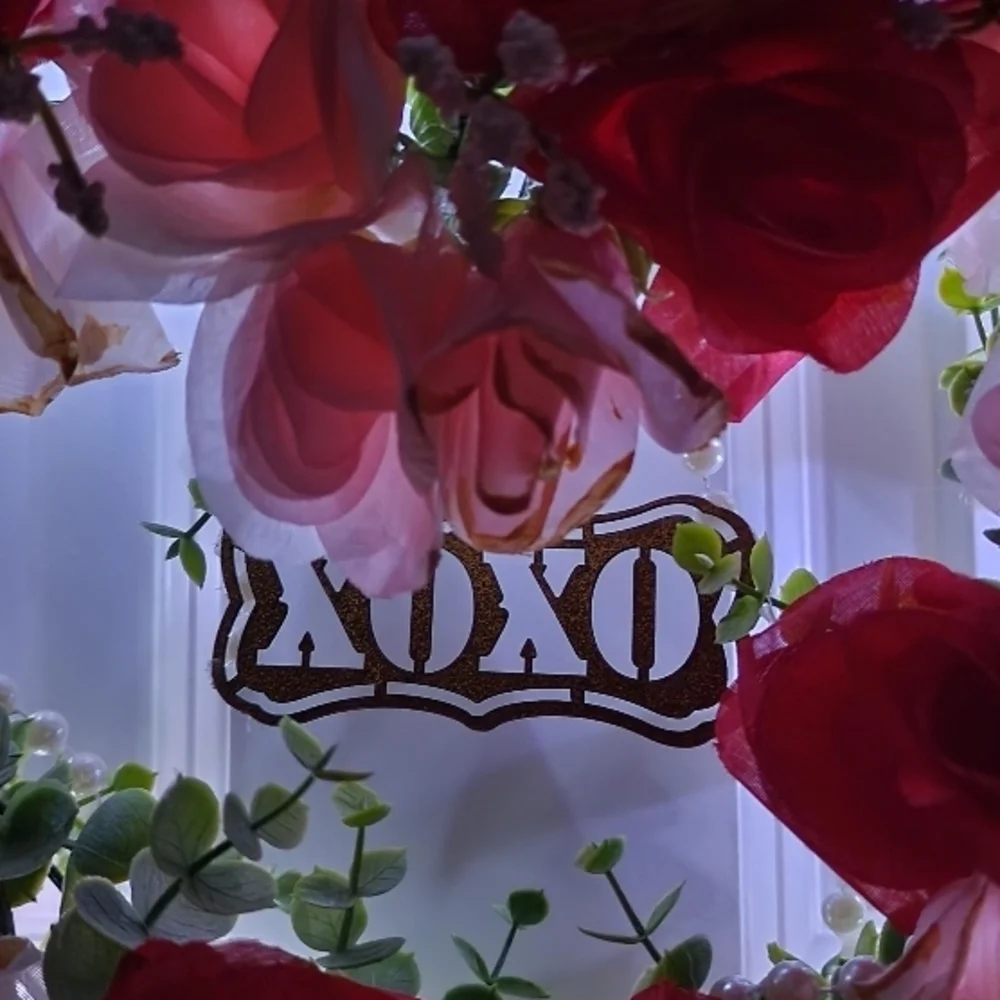 Valentine's Day Red and Pink Rose Wreath